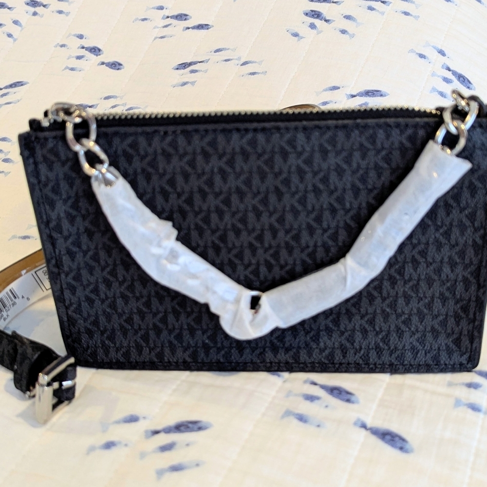 Michael Kors Black Logo Belt Bag, NWT